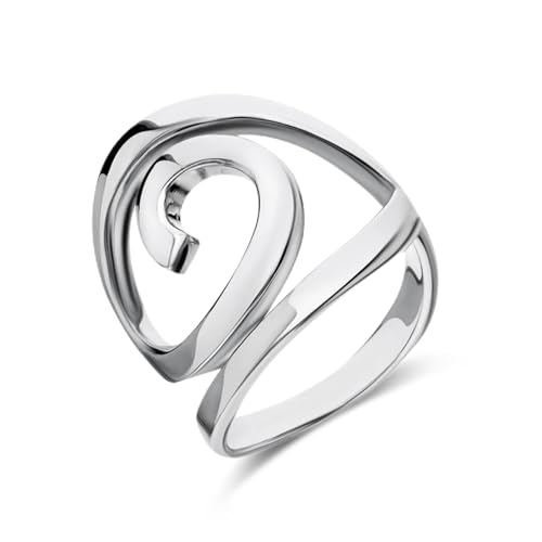 TANGPOET Ringe für Damen 925 Silber Daumenring Öffnen Verstellbare Ringe für Frauen und Mädchen Valentinstag Geschenke für Freundin Muttertag Weihnachten Geschenke für Mutter Tochter, 8# von TANGPOET