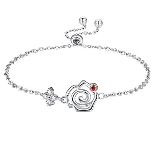 TANGPOET Rose Armband Sterling Silber Rose Armband Rosa Blume Schmuck für Damen Mutter Rose Geschenke für Mama Mutter TANGPOET Rose Armband Sterling Silber Rose Armband Rosa Blume Schmuck für Damen Mutter Rose Geschenke für Mama Mutter von TANGPOET