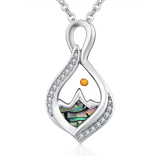 TANGPOET Senfkorn Halskette für Damen Mädchen Silber 925 Unendliche Berge Kette Glaube Schmuck Dein Glaube kann Berge versetzen Encourgae Geschenk mit 18" +2" Kette von TANGPOET
