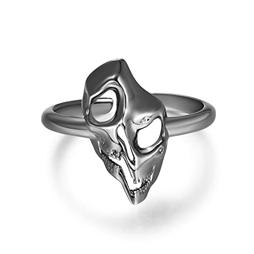 TANGPOET Totenkopf Ringe 925 Sterling Silber Daumenring Gothic Schädel Ring Offener Ring Halloween Schmuck Geschenke für Frauen Männer Jungen Mädchen von TANGPOET