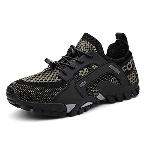 TANGYUGEN Aquaschuhe Herren Damen Wasserschuhe rutschfest Leicht Atmungsaktiv Walkingschuhe für Walking Jogging Reisen Trekking Klettern, Militärgrün, 24.0~24.5 cm von TANGYUGEN