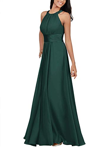 TANPAUL Chiffon Abendkleider A-Linie Brautjungfernkleider Cocktailkleid Festkleider Pfau 36 von TANPAUL