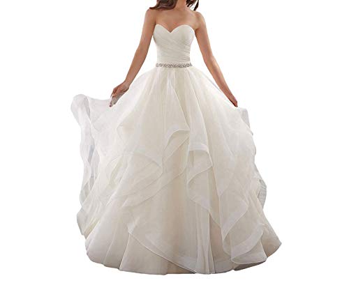 TANPAUL Trägerlos Herzausschnitt Brautkleid mit Schleppe Hochzeitskleid Abendkleid Elfenbein 36 von TANPAUL