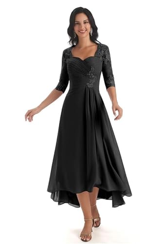 TANPAUL Brautmutterkleider Lang Spitzen Vokuhila Abendkleid Formell Hochzeit Partykleid Schwarz 44 TANPAUL Brautmutterkleider Lang Spitzen Vokuhila Abendkleid Formell Hochzeit Partykleid Schwarz 44 von TANPAUL