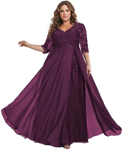 TANPAUL Damen Brautmutterkleider Halbarm Elegant - Spitzen Chiffon Abendkleid für Hochzeit Übergröße TANPAUL Damen Brautmutterkleider Halbarm Elegant - Spitzen Chiffon Abendkleid für Hochzeit Übergröße von TANPAUL