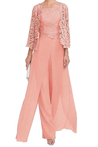 TANPAUL Mutter des Bräutigams Hosenanzug - Spitzen Chiffon Brautmutter Kleid mit Jacke Formell Abendanzug von TANPAUL