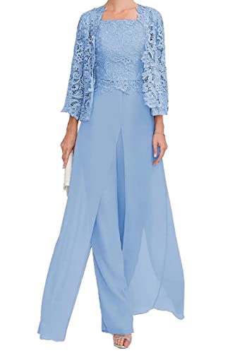 TANPAUL Spitzen Hosenanzug Damen Hochzeit - Chiffon Brautmutter Kleid mit Jacke Formell Abendanzug von TANPAUL