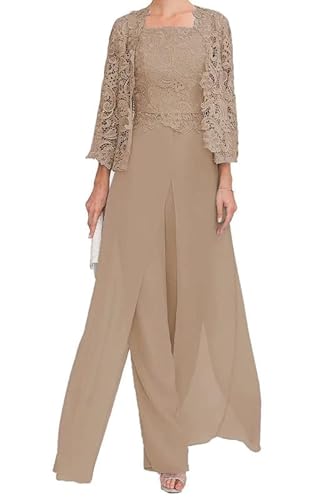 TANPAUL Hosenanzug Damen Festlich Hochzeit - Chiffon mit Jacke Festliche Hochzeitsgast Kleid mit Ärmel von TANPAUL