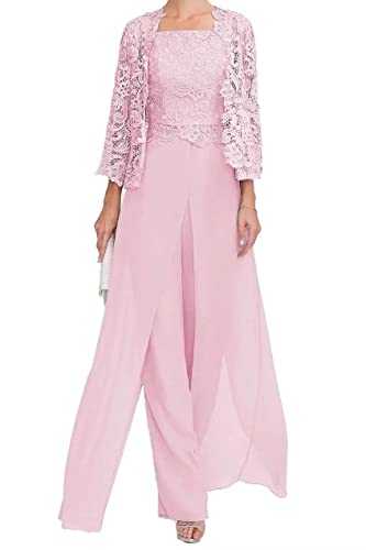 TANPAUL Mutter des Bräutigams Hosenanzug - Spitzen Chiffon Brautmutter Kleid mit Jacke Formell Abendanzug von TANPAUL