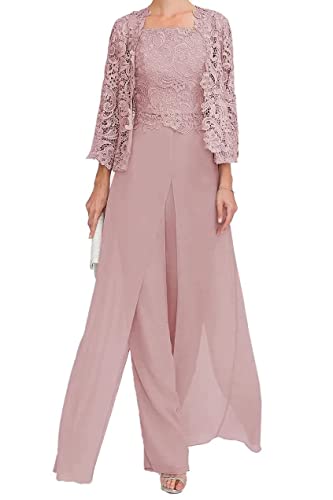 TANPAUL Mutter des Bräutigams Hosenanzug - Spitzen Chiffon Brautmutter Kleid mit Jacke Formell Abendanzug von TANPAUL