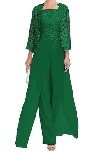 TANPAUL Mutter des Bräutigams Hosenanzug - Spitzen Chiffon Brautmutter Kleid mit Jacke Formell Abendanzug von TANPAUL