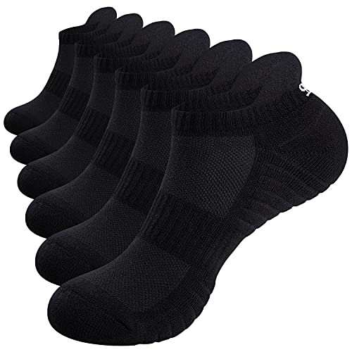 Sneaker Socken Herren Damen 35-38 Anti-Rutsch Baumwolle Sportsocken Laufsocken Füßlinge Classic Crew Business Socken Atmungsaktives Low-Cut Winter Tennissocken Arbeitssocken Wandersocken 6 Paar S von TANSTC