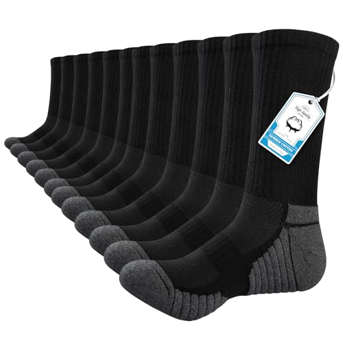 TANSTC Sneaker Socken Herren Damen 39-42, Winter Wärme Dicke Tennissocken Herrensocken Kuschelsocken, Baumwolle Arbeitssocken Sportsocken Füßlinge Baumwolle Laufsocken Wandersocken, Schwarz 6 Paar von TANSTC