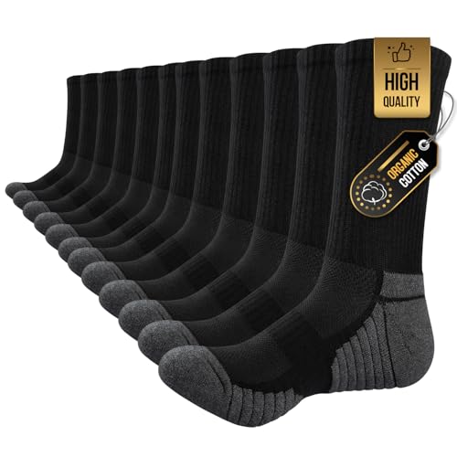 TANSTC Sneaker Socken Herren Damen 39-42, Winter Wärme Dicke Tennissocken Herrensocken Kuschelsocken, Baumwolle Arbeitssocken Sportsocken Füßlinge Baumwolle Laufsocken Wandersocken, Schwarz 6 Paar von TANSTC