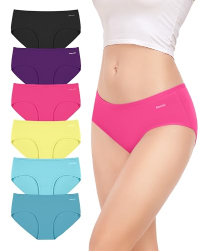 TANSTC Unterhosen Damen, Sportunterwäsche Atmungsaktive Slips Damen 95% Baumwolle - Hipster Unterhosen - Mehrpack 6 Stück, L von TANSTC