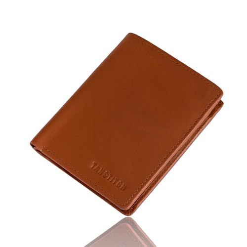 TANSTITCH Schlanke Ledergeldbörse für Herren | Kleine Geldbörse für Herren | Minimalistische Geldbörse & Dünne Geldbörse | RFID-geschützte Geldbörsen für Männer, hautfarben, Compact size, Casual von TANSTITCH