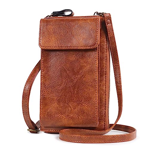 TANTOMI Handytasche zum Umhängen, Umhängetasche Damen RFID Blocking, Handy Tasche Damen Umhänge mit Abnehmbarem Gurt, Schultertasche Vielen Fächern von TANTOMI