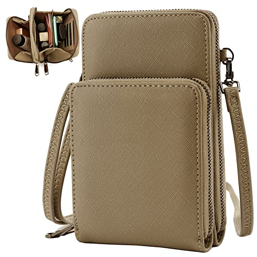 TANTOMI Handytasche zum Umhängen, Umhängetasche Damen RFID Blocking, Handy Tasche Damen Umhänge mit Abnehmbarem Gurt, Schultertasche Vielen Fächern von TANTOMI