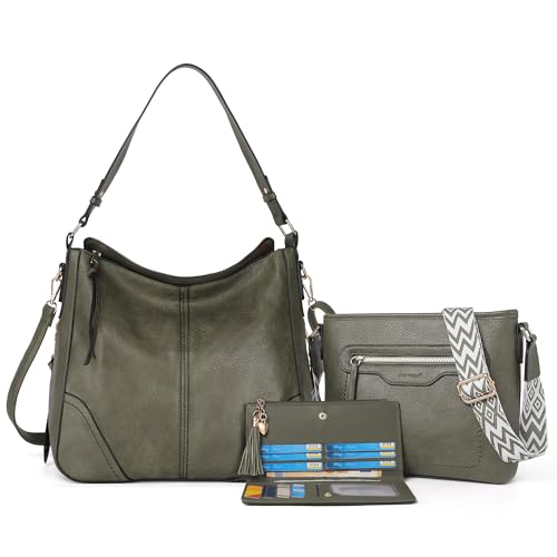 TANTOMI Hobo Bag Geldbörsen für Damen, Tragetasche und Geldbörse, Set, Schultertasche, Handtaschen für den täglichen Gebrauch, Dunkelgrün TANTOMI Hobo Bag Geldbörsen für Damen, Tragetasche und Geldbörse, Set, Schultertasche, Handtaschen für den täglichen Gebrauch, Dunkelgrün von TANTOMI