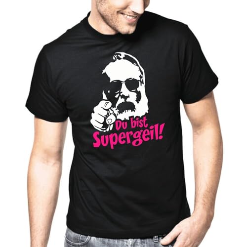 Du Bist Supergeil TV Spot Advertisement Patter Gift Funny Fun Comedy T-Shirt Black L von TANUVJXK