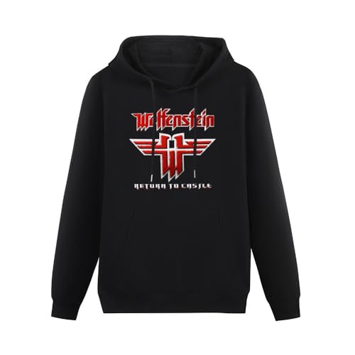 TANYOUPIN Wolfenstein Logo Famous Video Game Hoodies Long Sleeve Pullover Loose Hoody Sweatershirt Black 3XL von TANYOUPIN