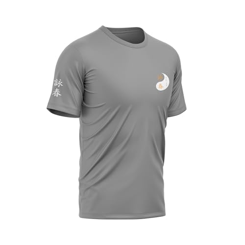 TAO MARTIAL T-Shirt Wing Chun Kung Fu Sport Quick Dry Leicht Atmungsaktiv, grau, L von TAO MARTIAL