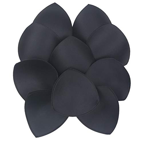 TAOHUA GARDEN 5 Pairs Bra Pads Inserts, Removable, Air Cotton, Foam Sponge, Breathable (Black, A/B Cup) von TAOHUA GARDEN