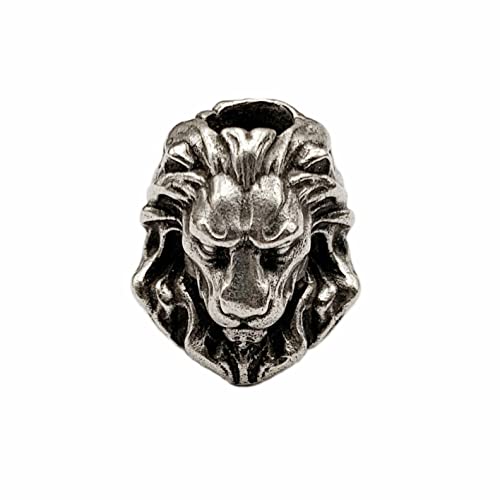 TAOYATAO Retro Messing Original Löwe edc Perlen Schlüsselanhänger DIY Zubehör Paracord Perlen, 1 Stück, Kupfer, nicht zutreffend, 1 pc, Kupfer, Kein Edelstein von TAOYATAO