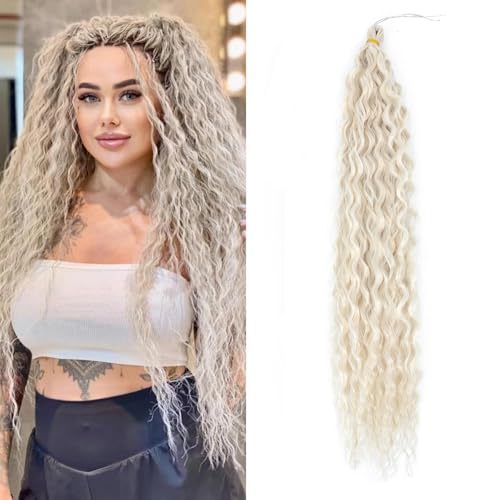 TAOYEMY Deep Twist Häkelhaar 22 Zoll 3 Packungen Ocean Wave Lockig Flechten Haar Extensions Synthetisches Lockiges Häkelhaar Für Schwarze Frauen (80#, 22 inch-3 PC) von TAOYEMY