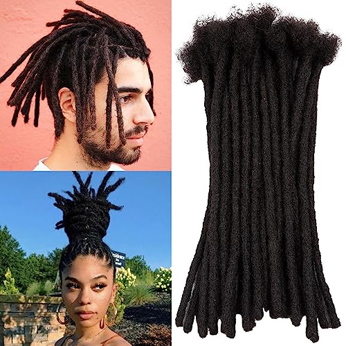 TAOYEMY Dresdlock Extension 8 inch 100% Human Hair Afro Kinky 30 Strands Dreadlock Extensions for Man/Women (1B, 0.6cm-12inch-10 pieces) von TAOYEMY