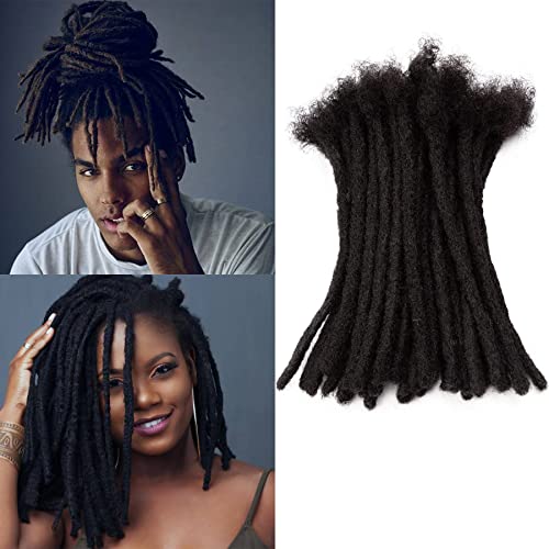 TAOYEMY Dreadlock Extension 12 inch 100% Human Hair Afro Kinky 30 Strands Dreadlock Extensions for Man/Women (1B, 0.6cm-12inch-30 pieces) von TAOYEMY