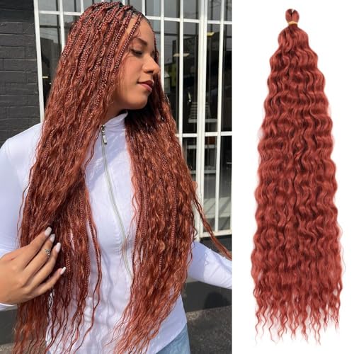 TAOYEMY Deep Twist Häkelhaar 16 Zoll 3 Packungen Ocean Wave Lockig Flechten Haar Extensions Synthetisches Lockiges Häkelhaar Für Schwarze Frauen (350#, 16 inch-3 PC) von TAOYEMY