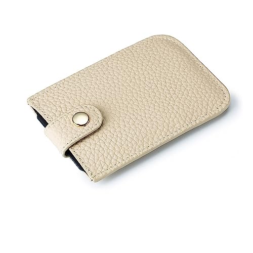 TAOZHIYAO Ultra-dünne Frauen Pull-Out-Kreditkarte Fall, PU Leder Schnalle Design Business Card Holder Frauen Münze Tasche, Stack Up Pull Out Mini Kaskadierung Geldbörsen (Milchig) von TAOZHIYAO