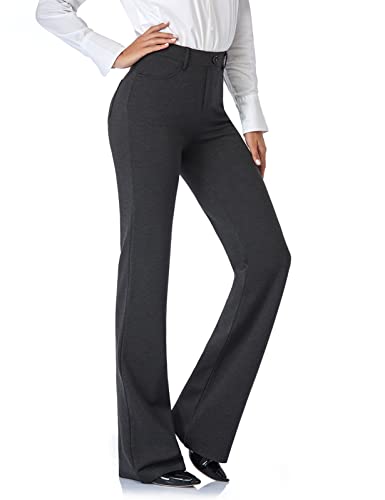 Tapata Damen 71cm/76cm/81cm/86cm Bootcut Stretch-Hose mit 4 Taschen, Tall/Lang/Regulär/Petite Für Büro Business Alltag Elegante Hose 71cm Dunkelgrau S von Tapata