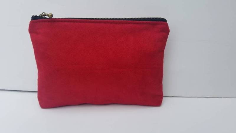 Rote Vegan Kleine Clutch Tasche/Vegan Beutel/Vegan Kosmetiktasche/Vegan Makeup Tasche/Frauen Clutch/Vegan Münze Tasche/Geschenk Für Sie von TAPISHODESIGN
