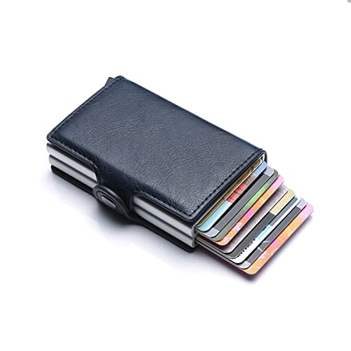 TAPIVA Visitenkartenhalter Kartenhalter Herren Kreditkartenetui Mini Geldbörse Herren RFID-Kartenbox Doppelte Aluminiumbox Bankkartenhalter Geldbörse Kartenhalter Etui (Blau) von TAPIVA