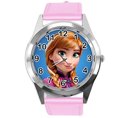 Taport® Rosa Leder-Quarz-Armbanduhr für Anna Ginger Fans von TAPORT