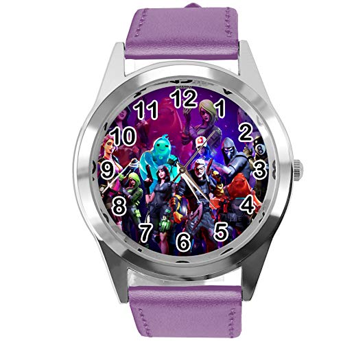 FG1NT Armbanduhr, Leder, rund, Violett von TAPORT