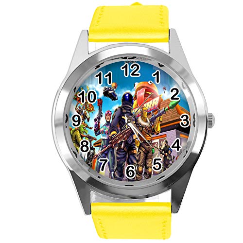 FG2 Armbanduhr, rund, Leder, Gelb von TAPORT