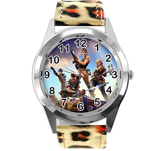 Leopard Print Leder Runde Uhr FG3 von TAPORT