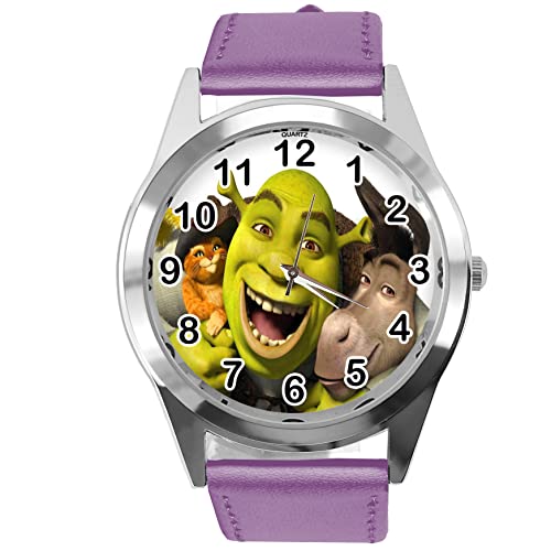 Lila Leder Runde Uhr für Oger Fans, violett, Gurt von TAPORT