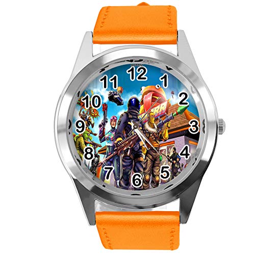 Orange Leder Runde Uhr FG2 von TAPORT