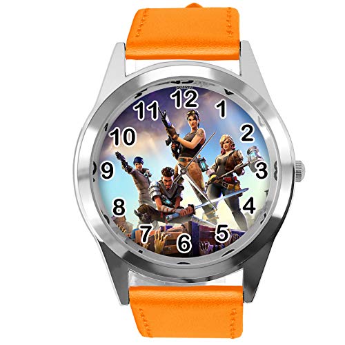 TAPORT Orange Leder Runde Uhr FG3, Orange, Gurt von TAPORT