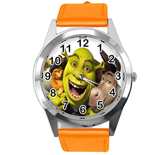 Orange Leder Runde Uhr fur Ogre Fans von TAPORT