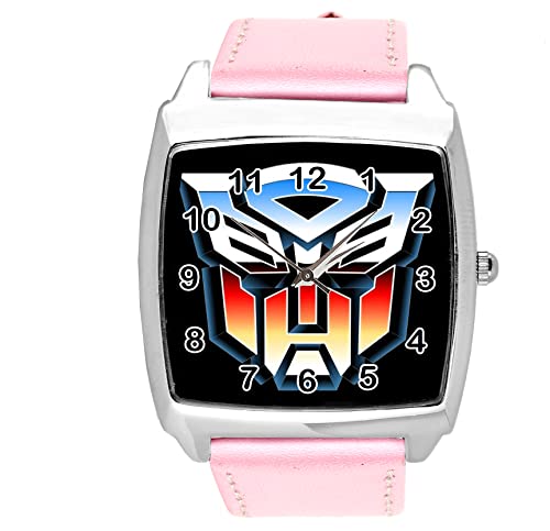 Quadratische Armbanduhr aus Leder für Fans von Robotern E2, rose von TAPORT