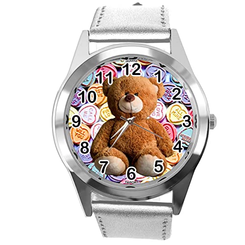 TAPORT® Armbanduhr, Leder, Quarz, rund, für Teddybär-Fans, e2 von TAPORT