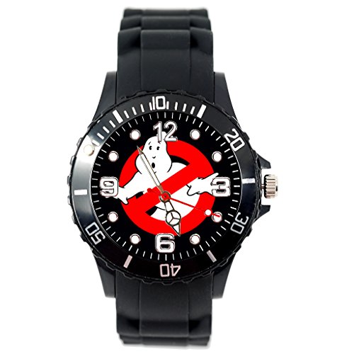 TAPORT® Unisex Uhr Analog Quarzwerk mit Silikon Armband Ghost Busters Schwarz Rund von TAPORT