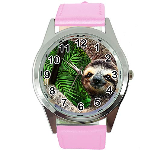 Taport® Lazy Faulth Quarz-Armbanduhr, Lederband, Rosa von TAPORT