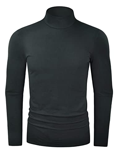 TAPULCO Herren Rollkragenpullover Langarm Strickpullover Basic Slim Fit Lässig Weich Bequem T Shirts, Mockneck - Schwarz, XX-Large von TAPULCO