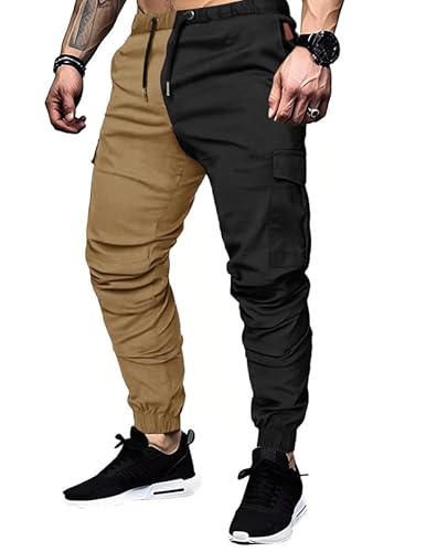 TARAINYA Cargohose Herren Baumwolle mit 6 Taschen Jogginghose Chino Kordelzug Männer Outdoor Modern Stretch Elastische von TARAINYA